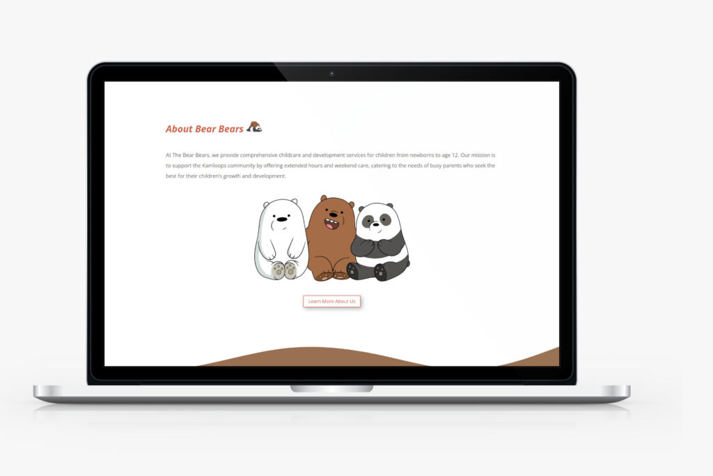 Kamloops Westsyde Daycare | Bear Bears Daycare Website Development Case Study